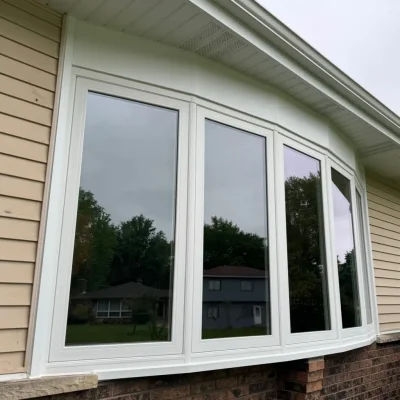 White PVC Bow Window
