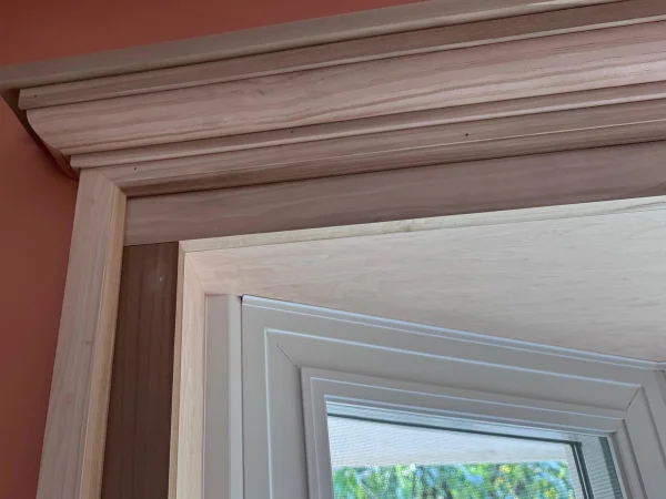 Bay window interior original trim and crown molding rebuilt.