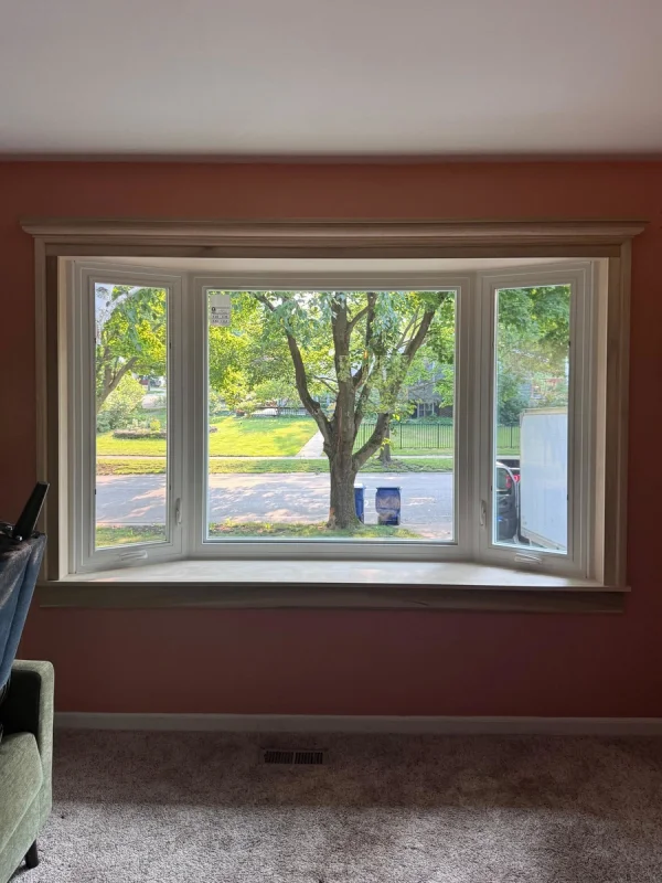 Front bay window replaced in a single family home in St. Charles.